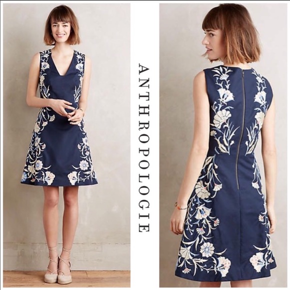 Anthropologie Dresses & Skirts - Anthropologie Embroidered Floral Dress - Size 2